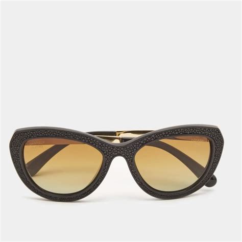 chanel stingray leather sunglasses|Cat Eye Sunglasses .